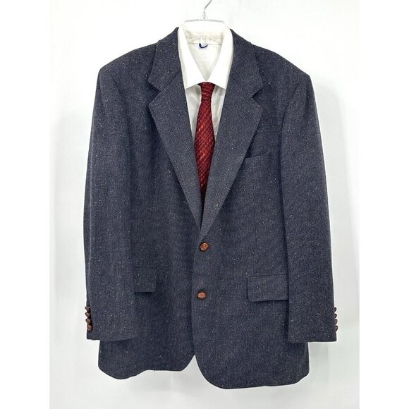 PENDLETON jacket blazer sport coat 100% wool tweed wooden buttons gray 42L - Picture 1 of 7